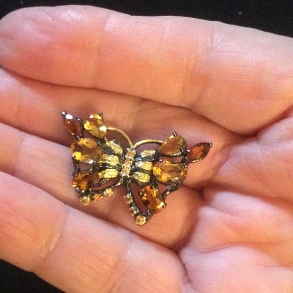 Exquisite Genuine Citrine Butterfly Ring - Picture 7 of 9